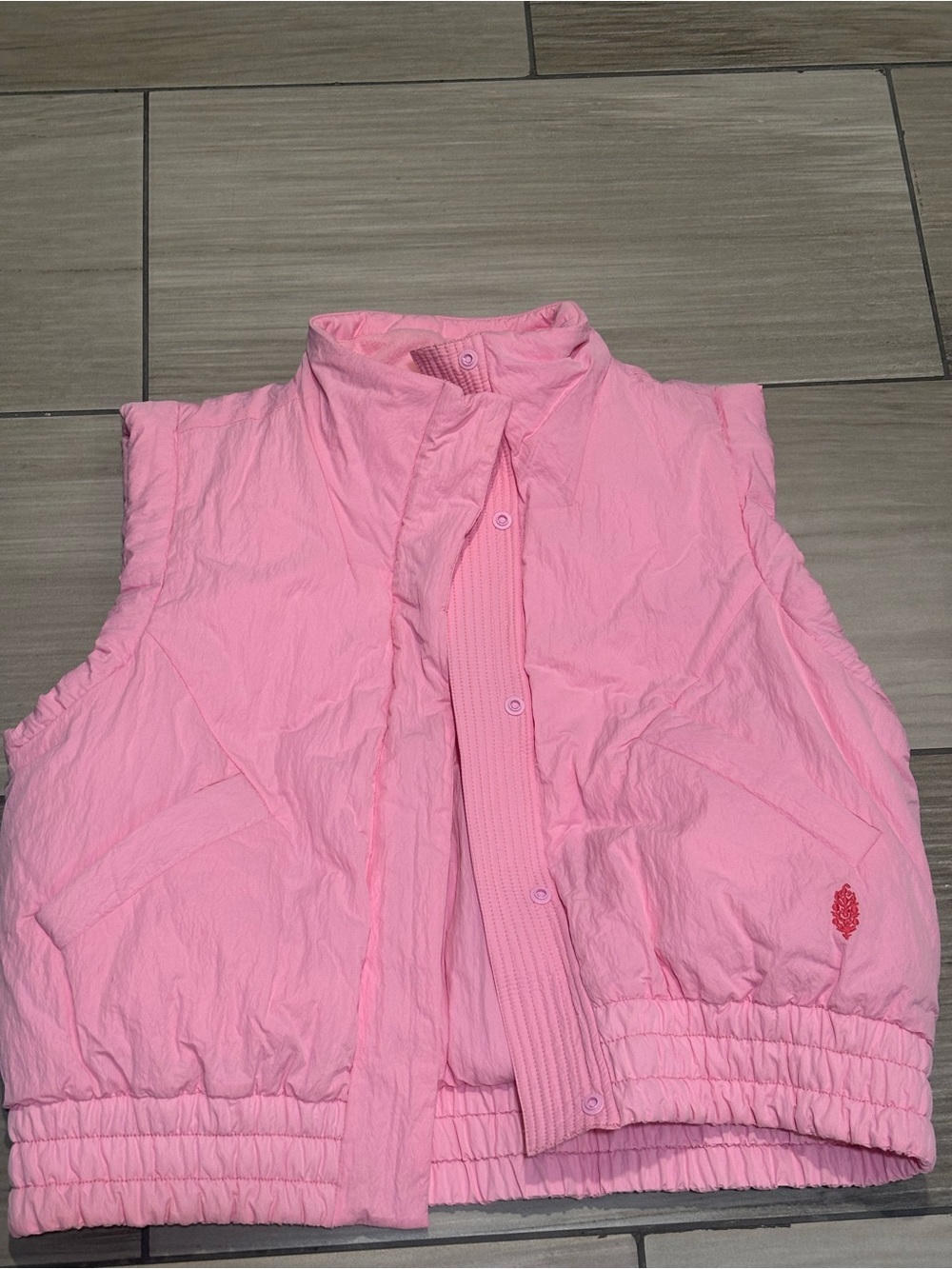 FREE PEOPLE WOMENS Pink Puffer Vest - Lightweight Sleeveless Coat